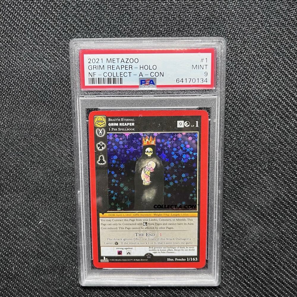 MetaZoo Grim Reaper Collect A Con PSA 9 Mint Nightfall 1st Edition Holo 1/163